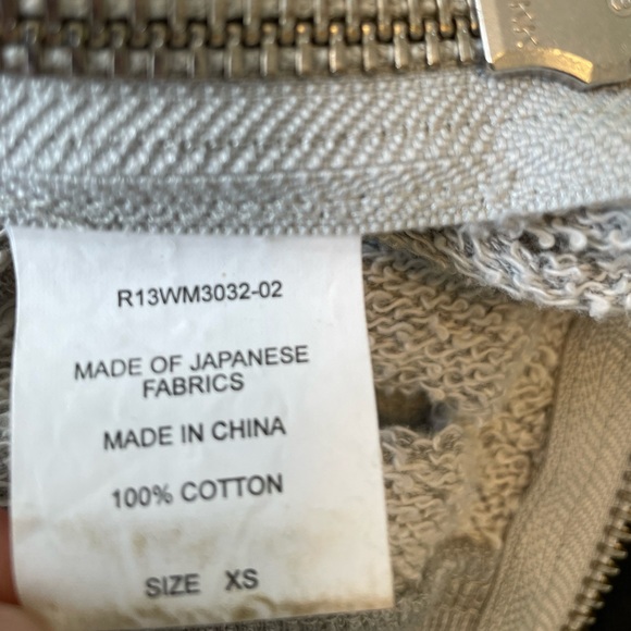 R13 distressed sweatshirt with side zips - Picture 5 of 6